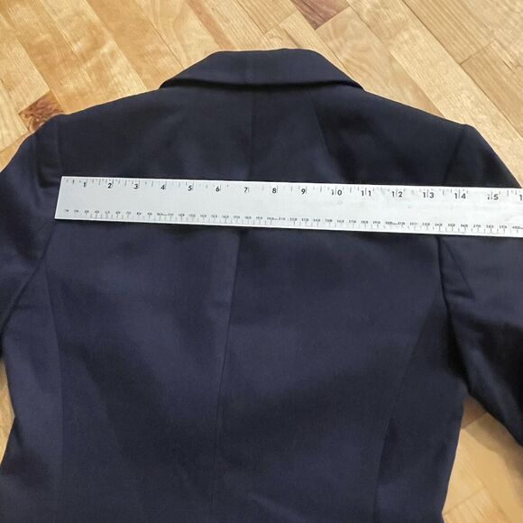 J. Crew Blazer Classic‎ Navy Gold Schoolboy Wool Stretch Blazer Jacket Sz 00 New - Picture 11 of 12